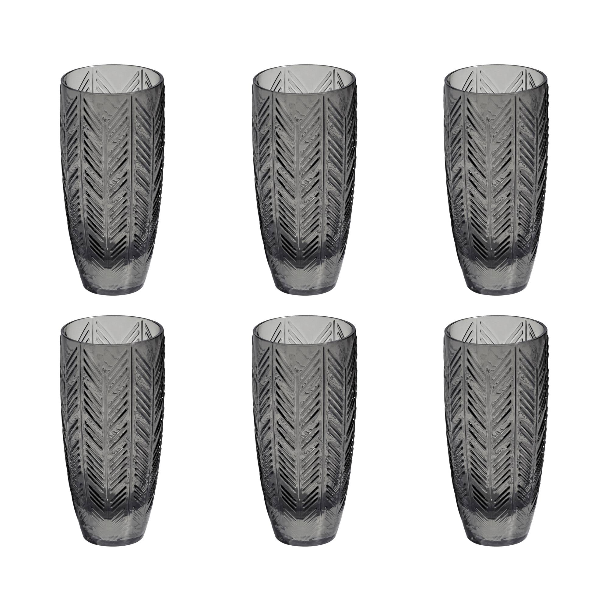 MISSONI - 6 Copas de champán Zig Zag Gris 33 cl
